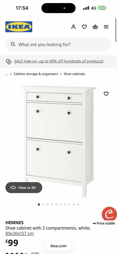 IKEA HEMNES shoe cabinet 