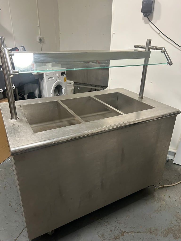 Stainless Steel Hot Cupboard/ 3 Gastro Bains Marie Trolley