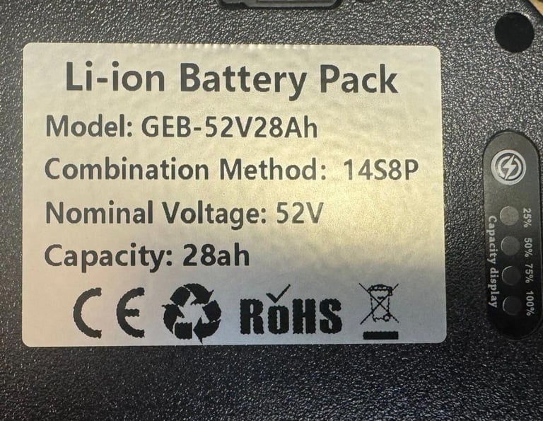 52v 28Ah bicycle battery Bike battery E Bike battery