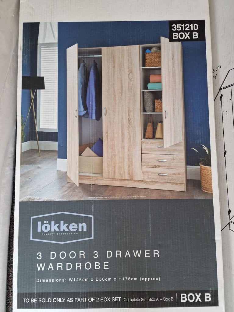 Lokken 3 door wardrobe - New