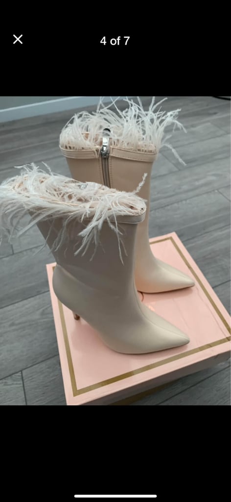 image for cream leather boots