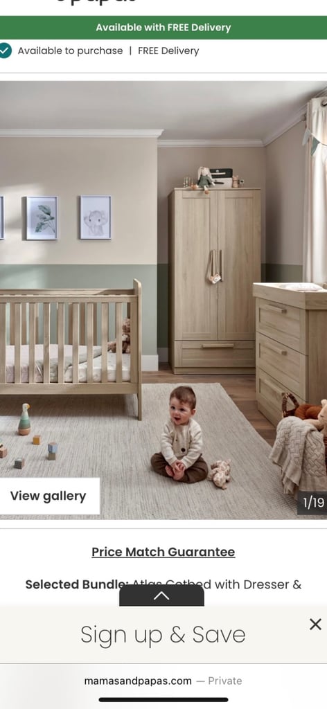 image for Mamas and papas furniture wardrobe/drawers/cot/toddler bed