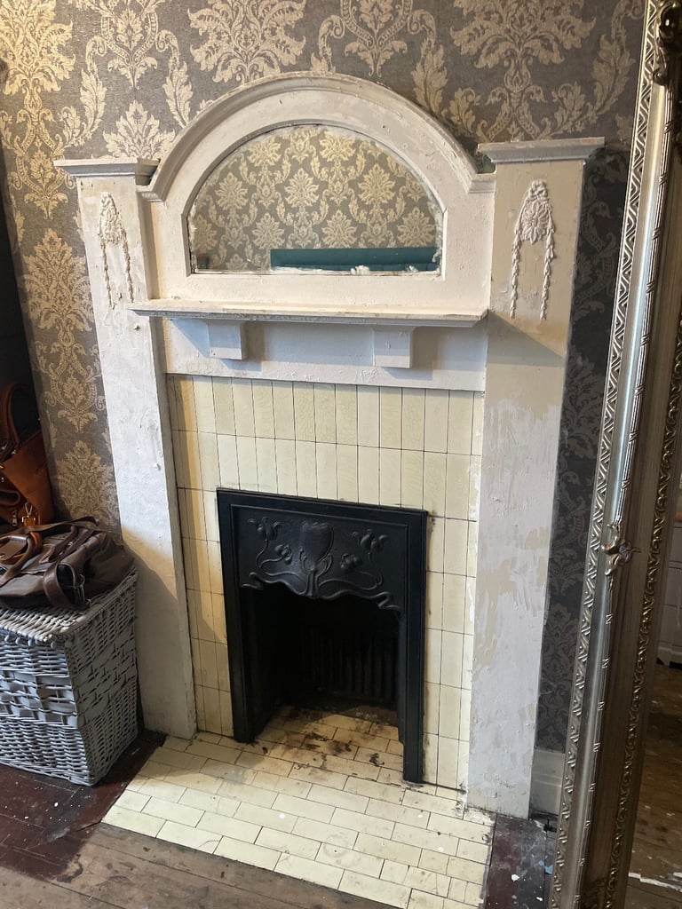 Old wood fireplace and insert £75 