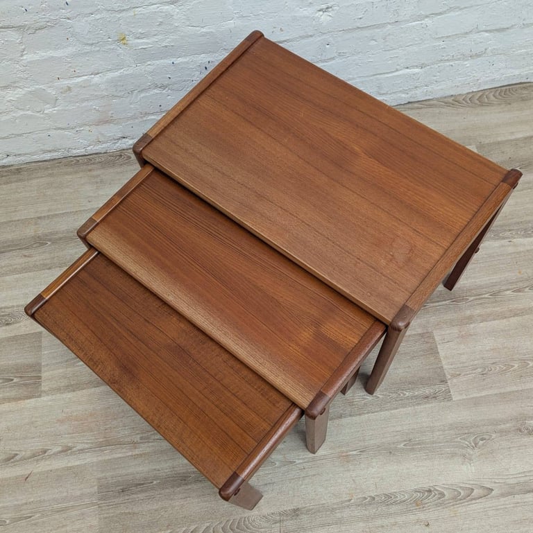 Danish mid century teak nest of tables by Spøttrup BRDR Furbo