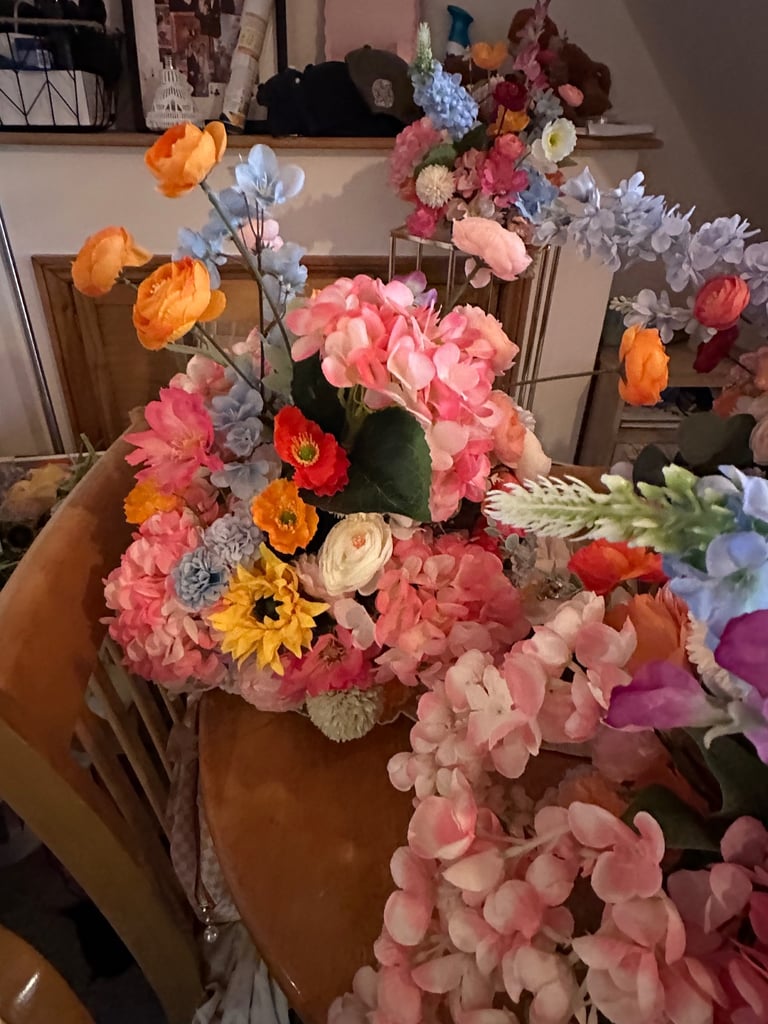 Faux wedding flowers - centre pieces 