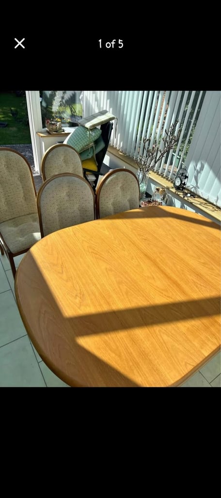 Dining table and chairs