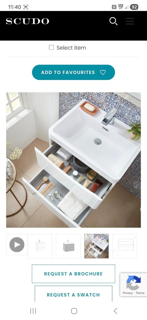 Bathroom vanity from scudo bella 600 gloss white and inset basin brand new 