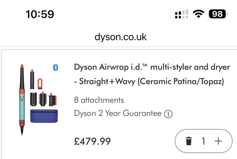 Dyson Airwrap i.d. Straight & Wavy Ceramic Patina/Topaz, Brand New in Sealed Box rrp £479