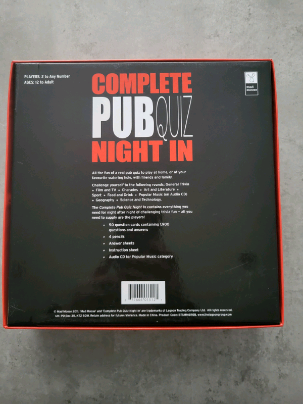 Complete Pub Quiz Game