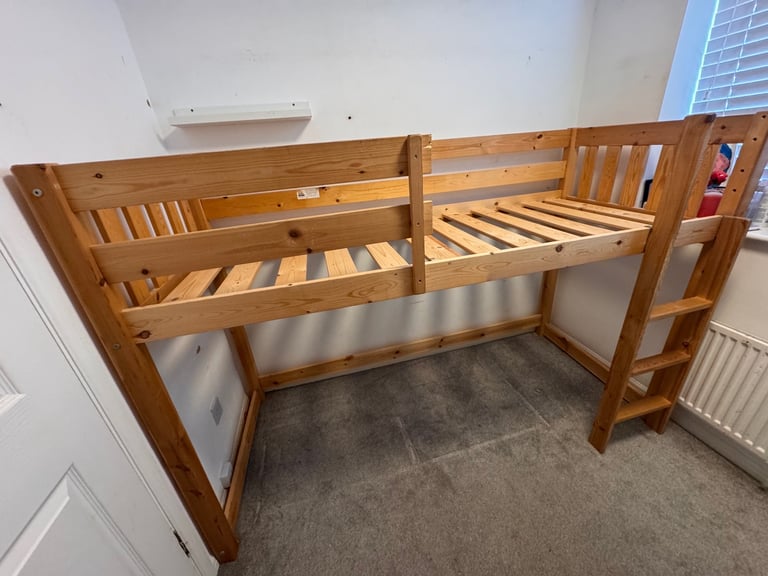 Eldon 2ft 6 small single Heavy Duty Solid Pine High Sleeper Bunk Bed