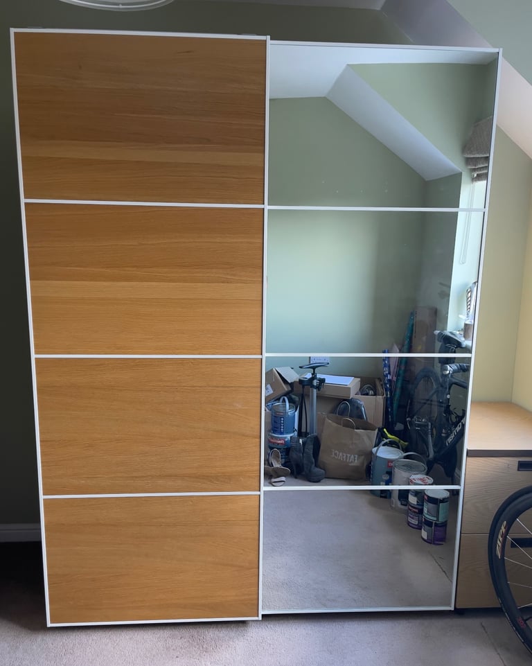 image for FREE DELIVERY 🥰🚚🥰IKEA PAX BROWN SLIDING MIRROR WARDROBE GREAT CONDITION 