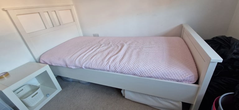 image for Hemnes Single Bed with Bed Base and Mattress