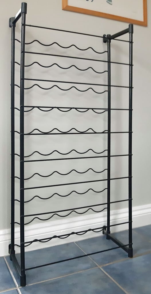 image for Wine Rack Black holds 50 wine bottles fixes to wall