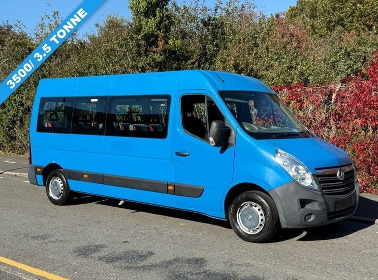 2013 13 VAUXHALL MOVANO 2.3 CDTI 3500 125BHP TECSHIFT/AUTO 17 SEATER LWB L3 H2 M
