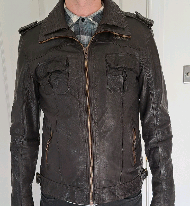 Superdry leather jacket in Scotland | Men's Coats & Jackets for Sale |  Gumtree