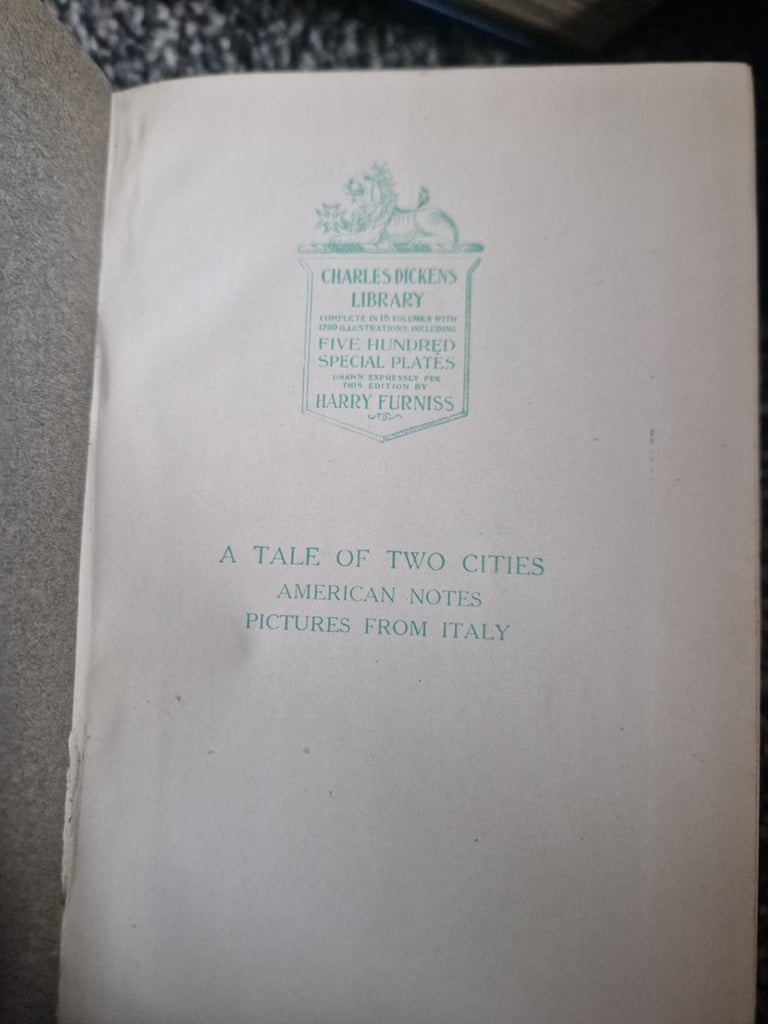 Antique books full set of Charles Dickens library from 1910
