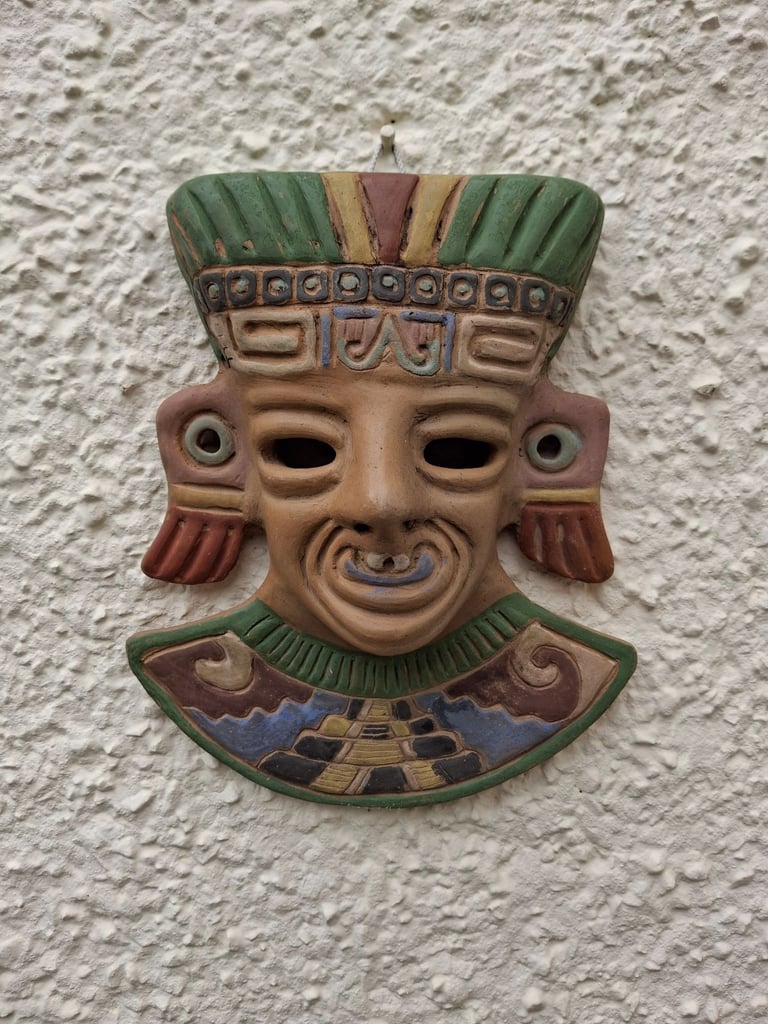 image for Aztec Ceramic Wall Plaque / Face Mask
