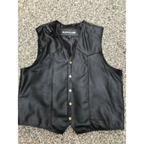 Leather motorcycle waistcoat size 44 
