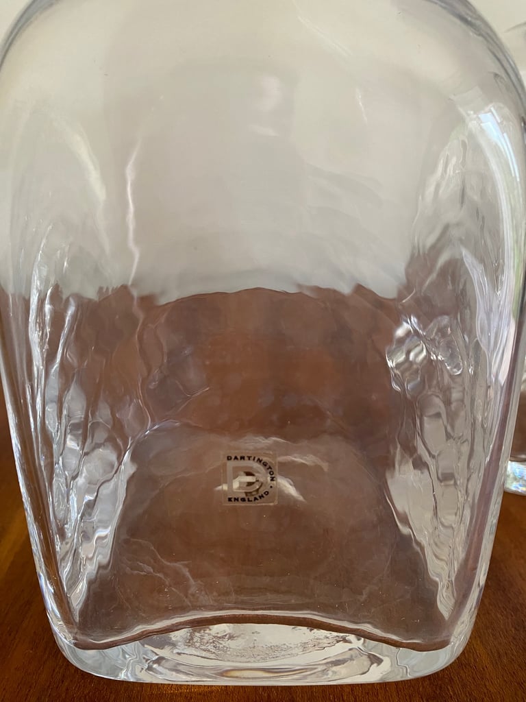 Two Large Dartington Handblown Glass Spirit Decanters 