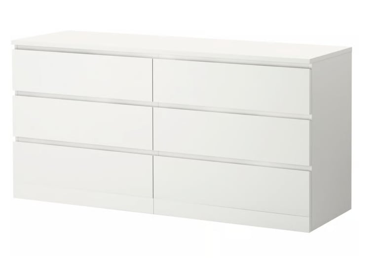 image for IKEA MALM Chest of 6 drawers, white, 160x78 cm