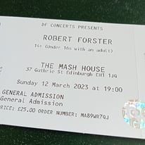 Two Robert Forster Tickets Edinburgh 12 March
