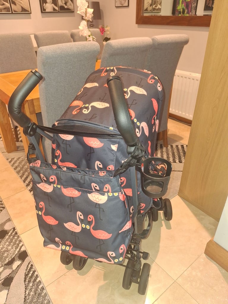 Cosatto supa 3 flamingo buggy with changin bag and footmuff