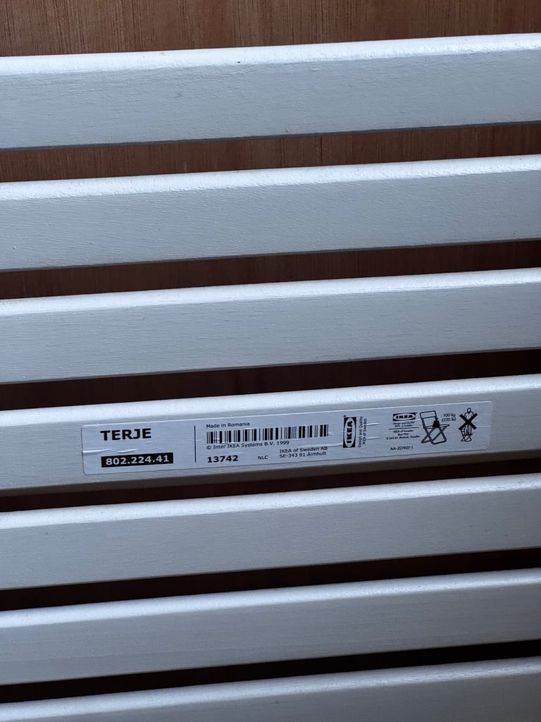 4 Ikea Terje white chairs