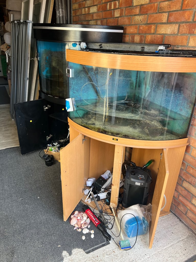 image for Job lot 2 x curved Aquarium fish tanks with accessories  see details.