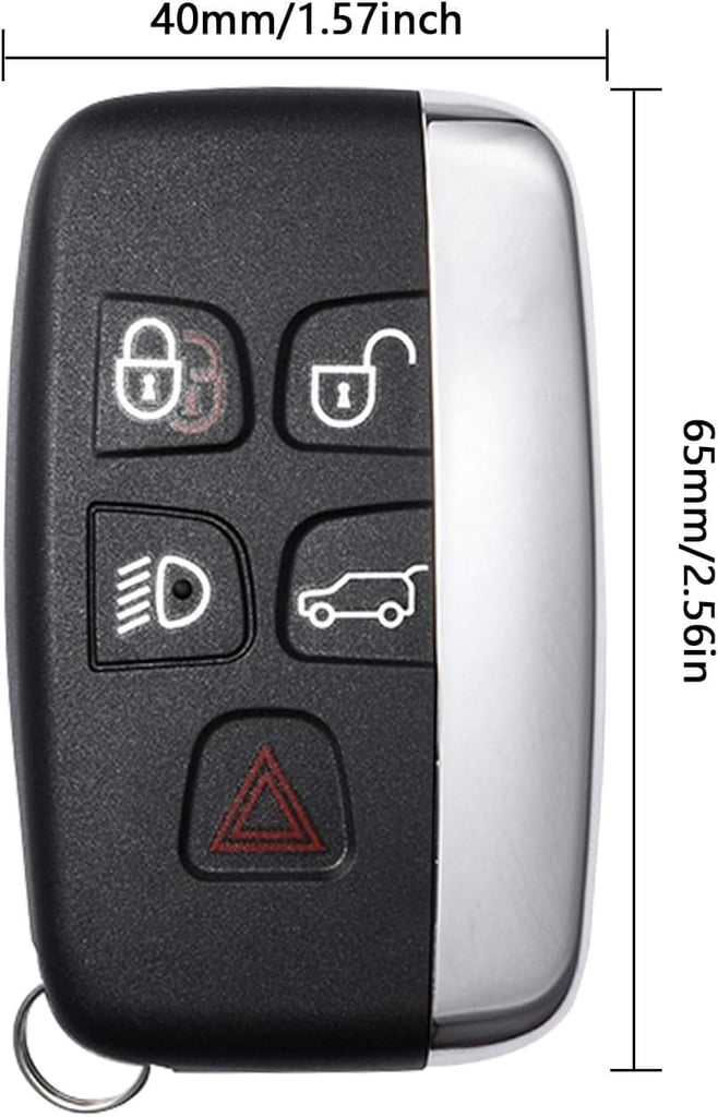 5 Button Car Key Fob Cover Replacement For Range Rover, Sport Evoque Land Rover Discovery 4 