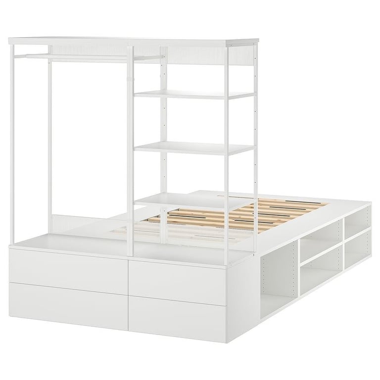 image for IKEA PLATSA Bed frame with shelf 
