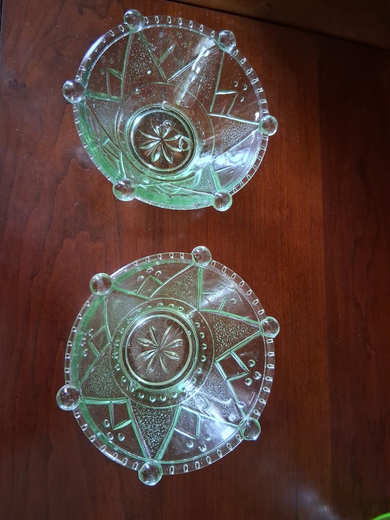 image for Pressed glass dishes.