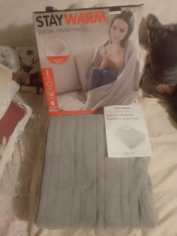 Stay Warm Electric Heated Throw New Luxury Grey in Penrith