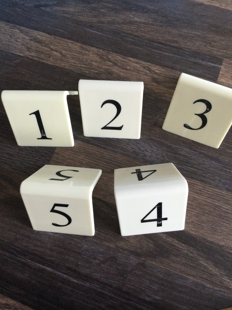 image for Table numbers 1-5. £2. Can post or collect from Tq2