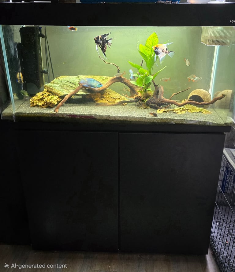 image for Aquael 200 Litre aquarium with cabinet