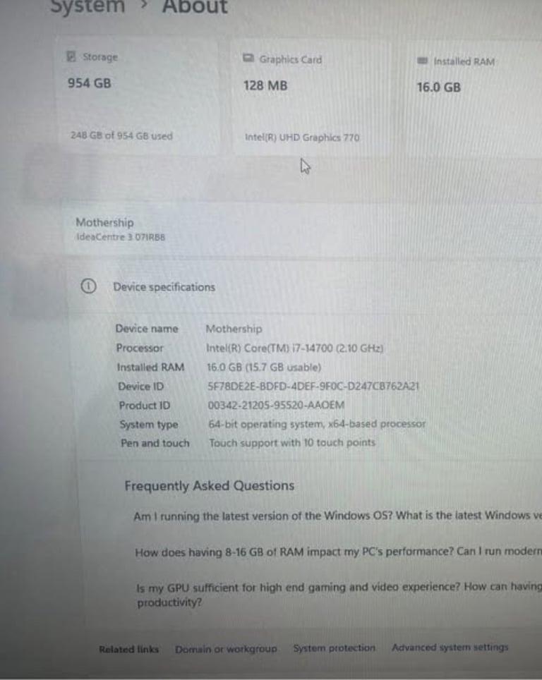 Lenovo Desktop PC