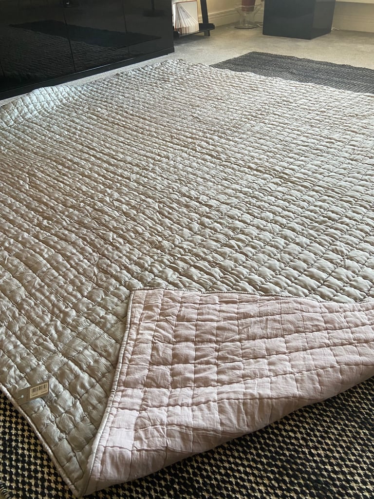 100% Grey silk bedspread Heals