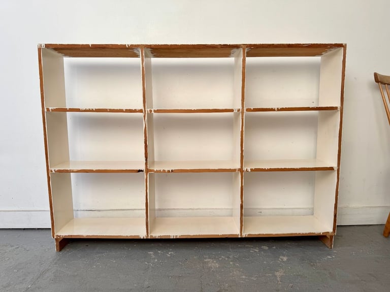 Vintage Open Bookcase Painted White