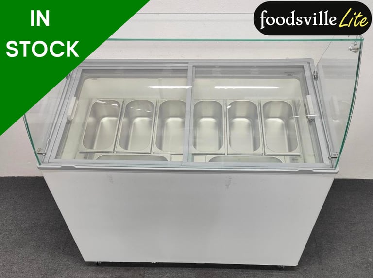 NEW Foodsville Lite 8-Scoop Hard Ice Cream Display, With Pans - PAY OVER 6 MONTHS OR 15% OFF!