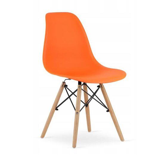 image for Stockholm Scandi Plastic And Wood Dining Chairs, Rusty Orange (2 available)