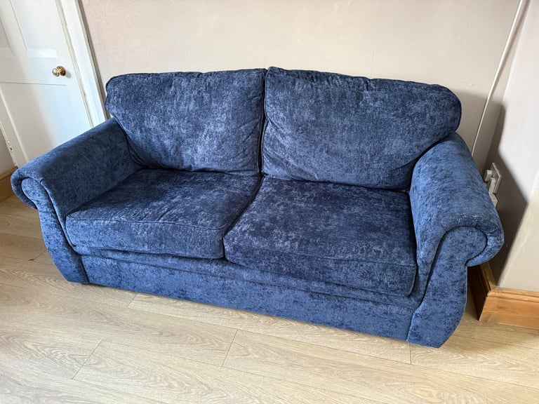 3 seater sofa and 2 chairs- navy blue 