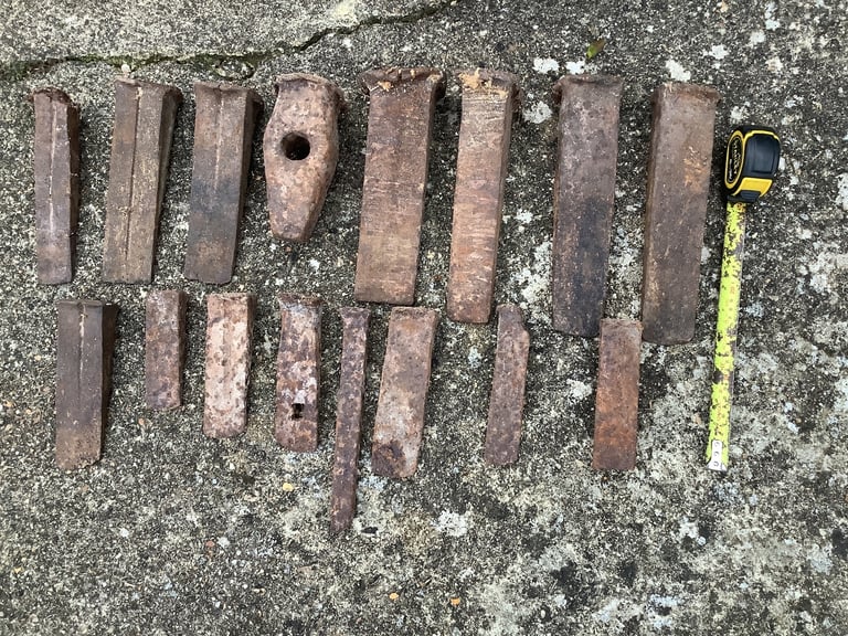 image for Vintage iron wood splitting wedges 