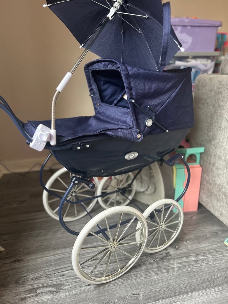 Navy dolls pram 