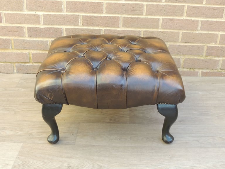 Chesterfield Whiskey Brown Footstool (UK Delivery)