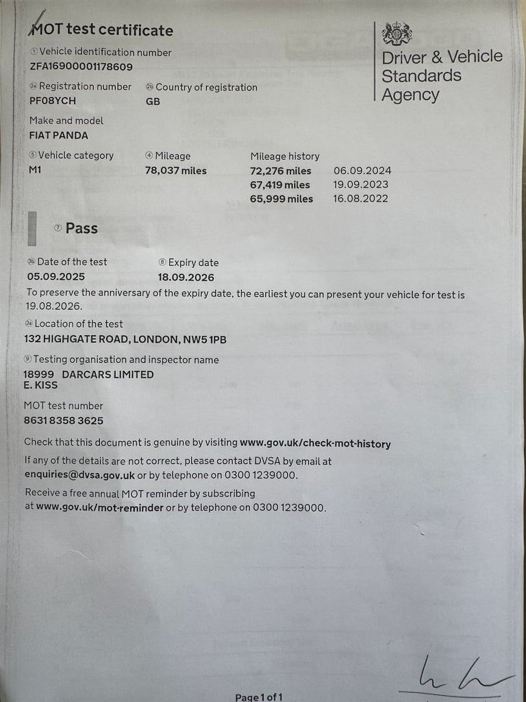 Fiat, PANDA, Hatchback, 2008, Manual, 1242 (cc), 5 doors - 80,000 Miles