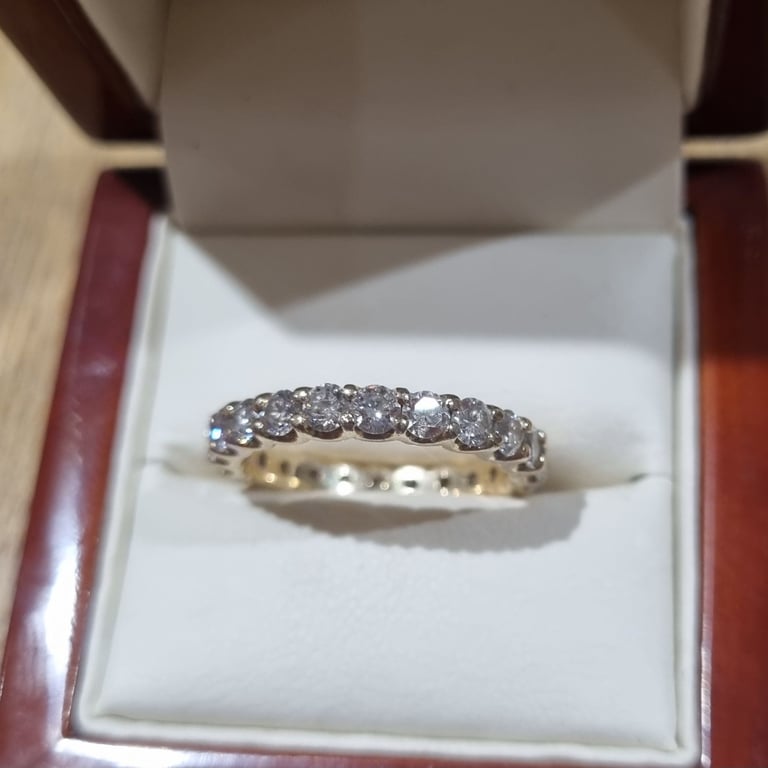 Gold 14ct Diamond full Eternity ring. 