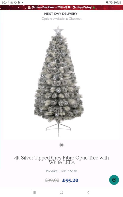 Silver fibre optic tree