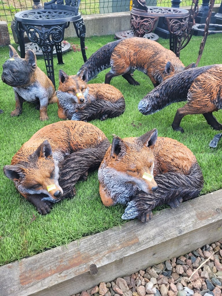 stone donkey & cart garden ornament