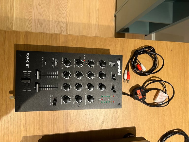 image for Gemini MXR-01BT 2 Channel DJ Mixer + Bluetooth + Mic Input + X-Fade + EQ