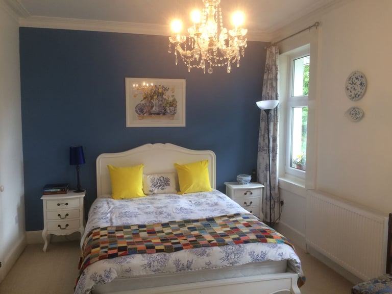 image for “Fleur de France” design cotton king size duvet cover, two pillow cases and matching cushion