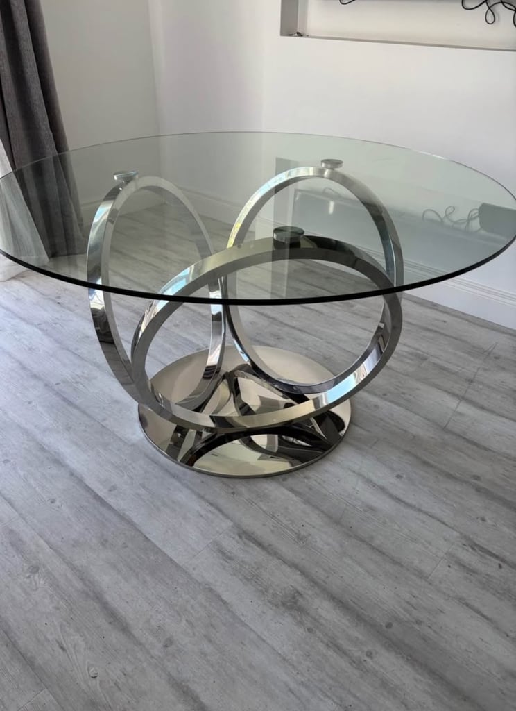 image for Large glass dining table 1400mm 